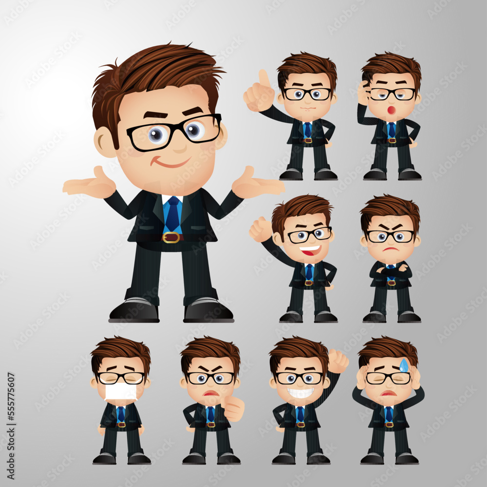 Business people expressions with different faces