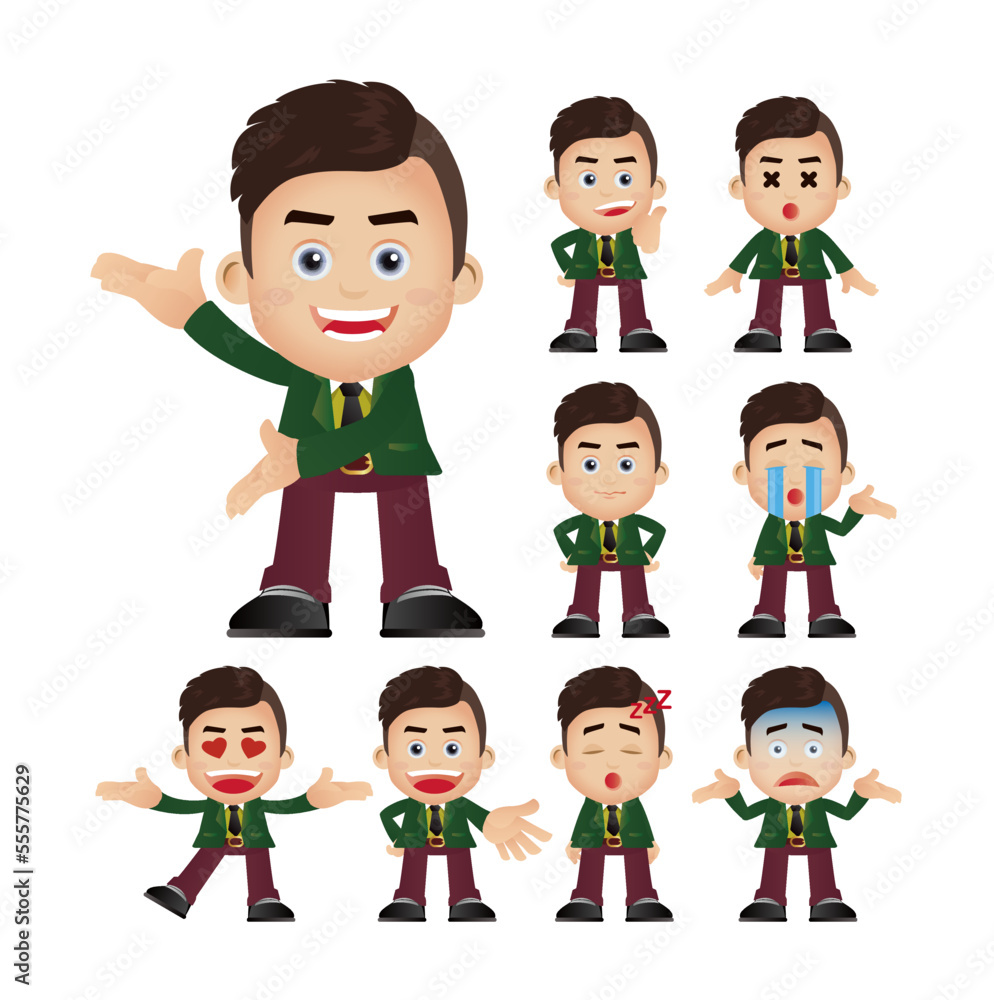 Business people expressions with different faces Business people expressions with different faces