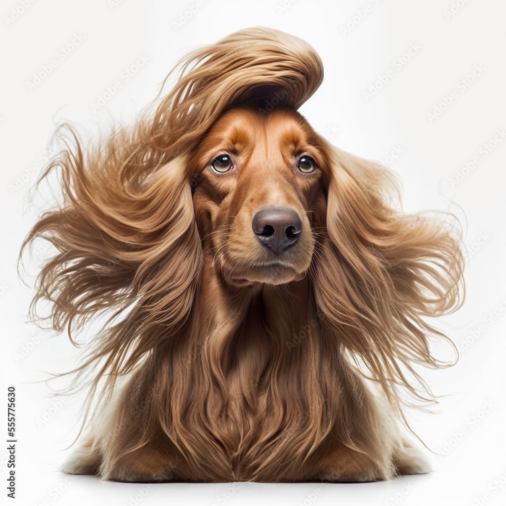dog with chic hair  - Generative AI