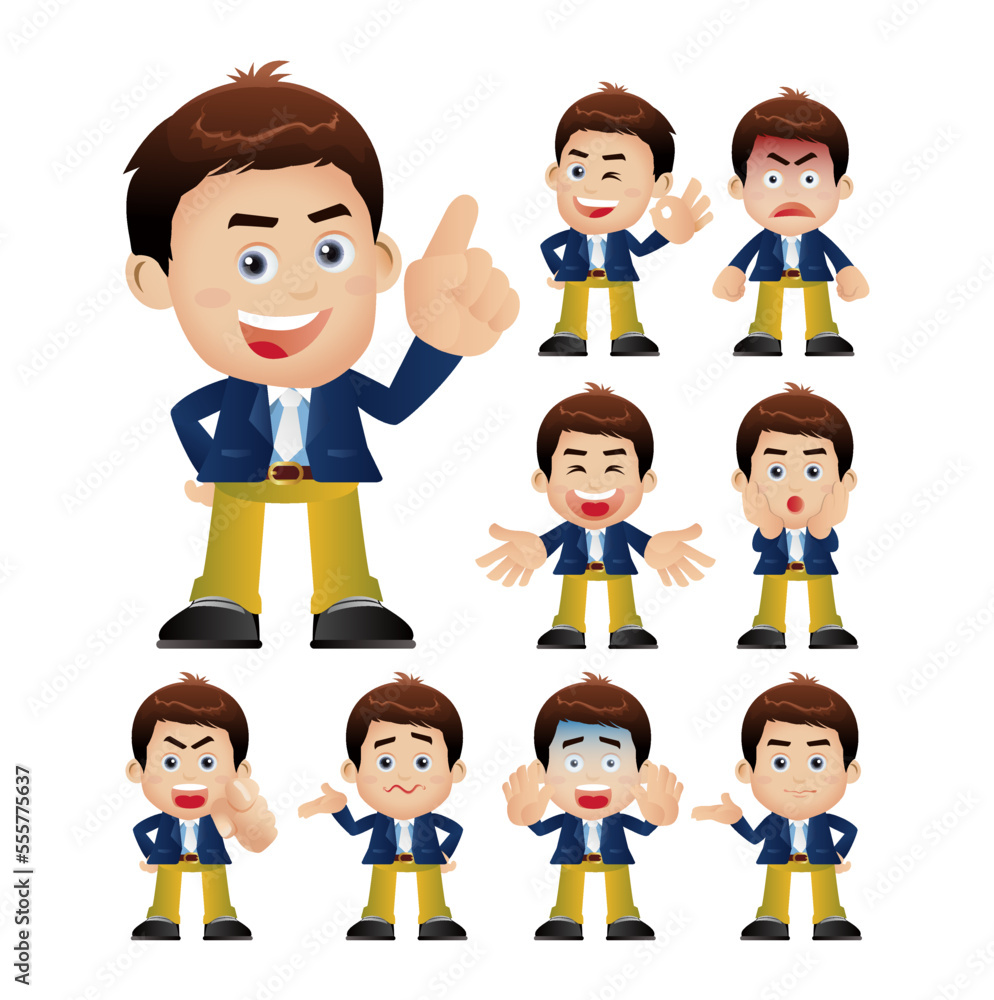 Business people expressions with different faces Business people expressions with different faces
