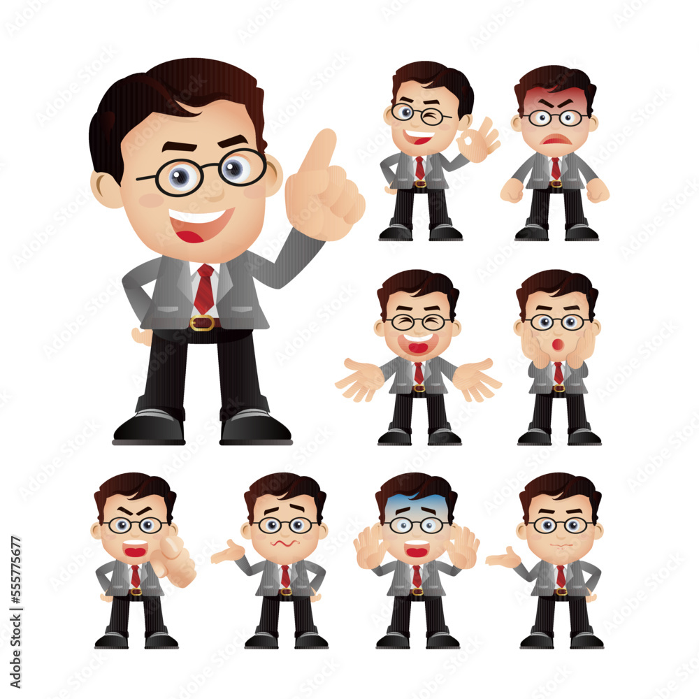 Business people expressions with different faces Business people expressions with different faces