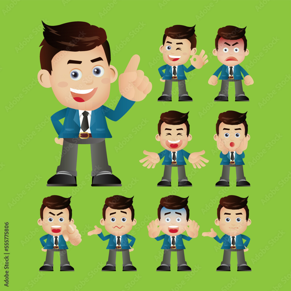 Business people expressions with different faces Business people expressions with different faces