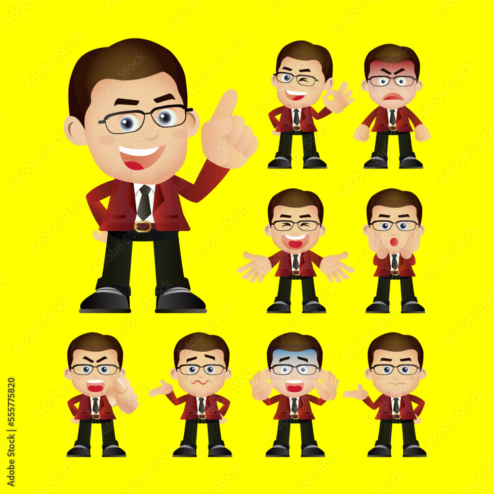 Business people expressions with different faces Business people expressions with different faces