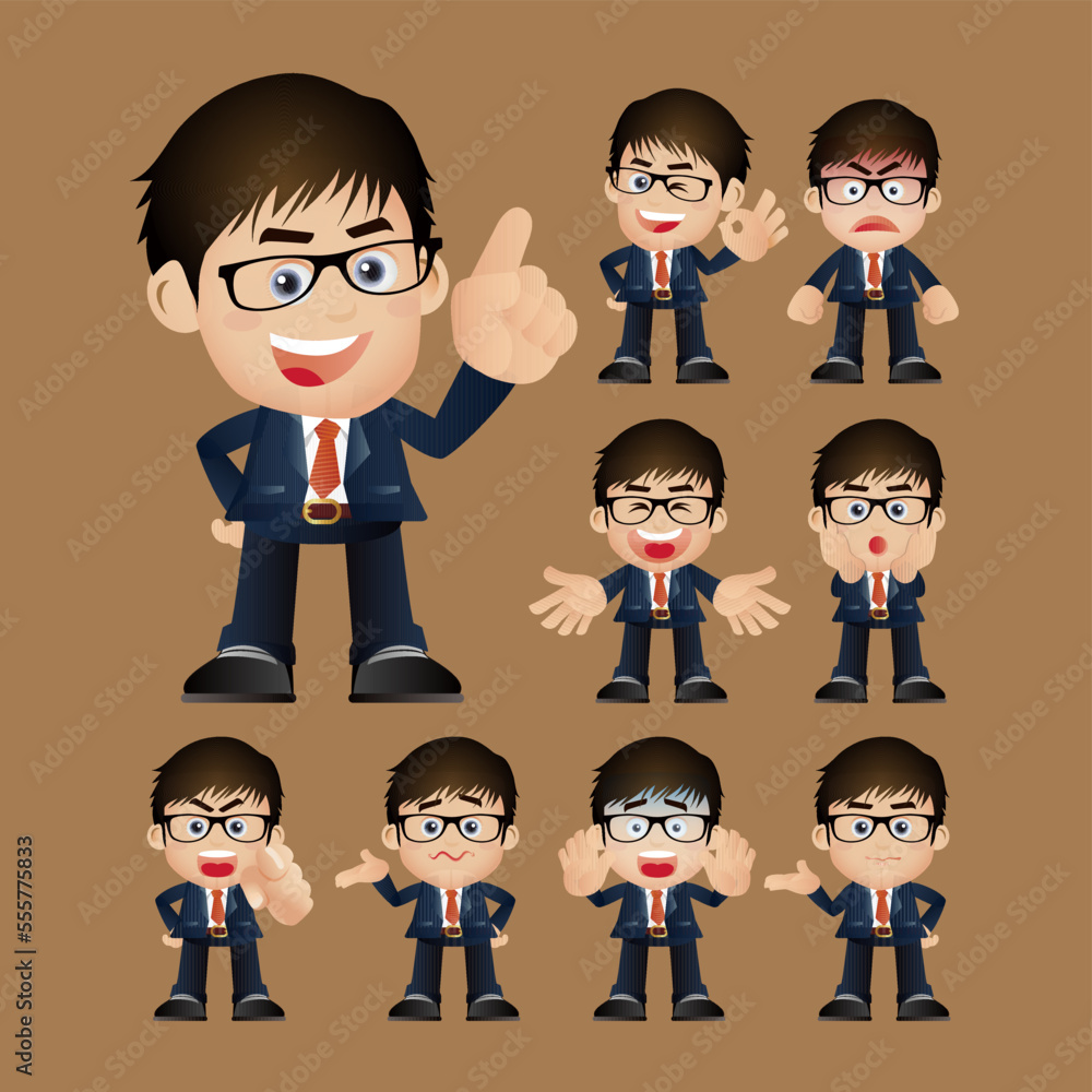 Business people expressions with different faces Business people expressions with different faces