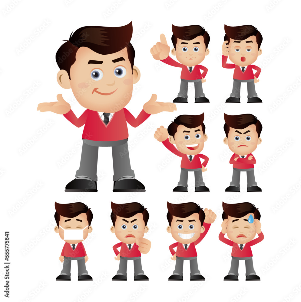 Business people expressions with different faces Business people expressions with different faces