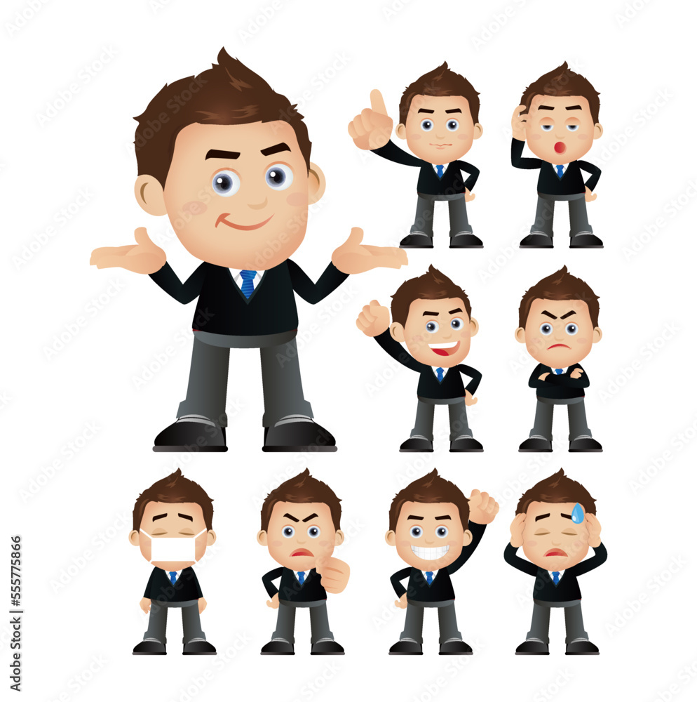 Business people expressions with different faces Business people expressions with different faces