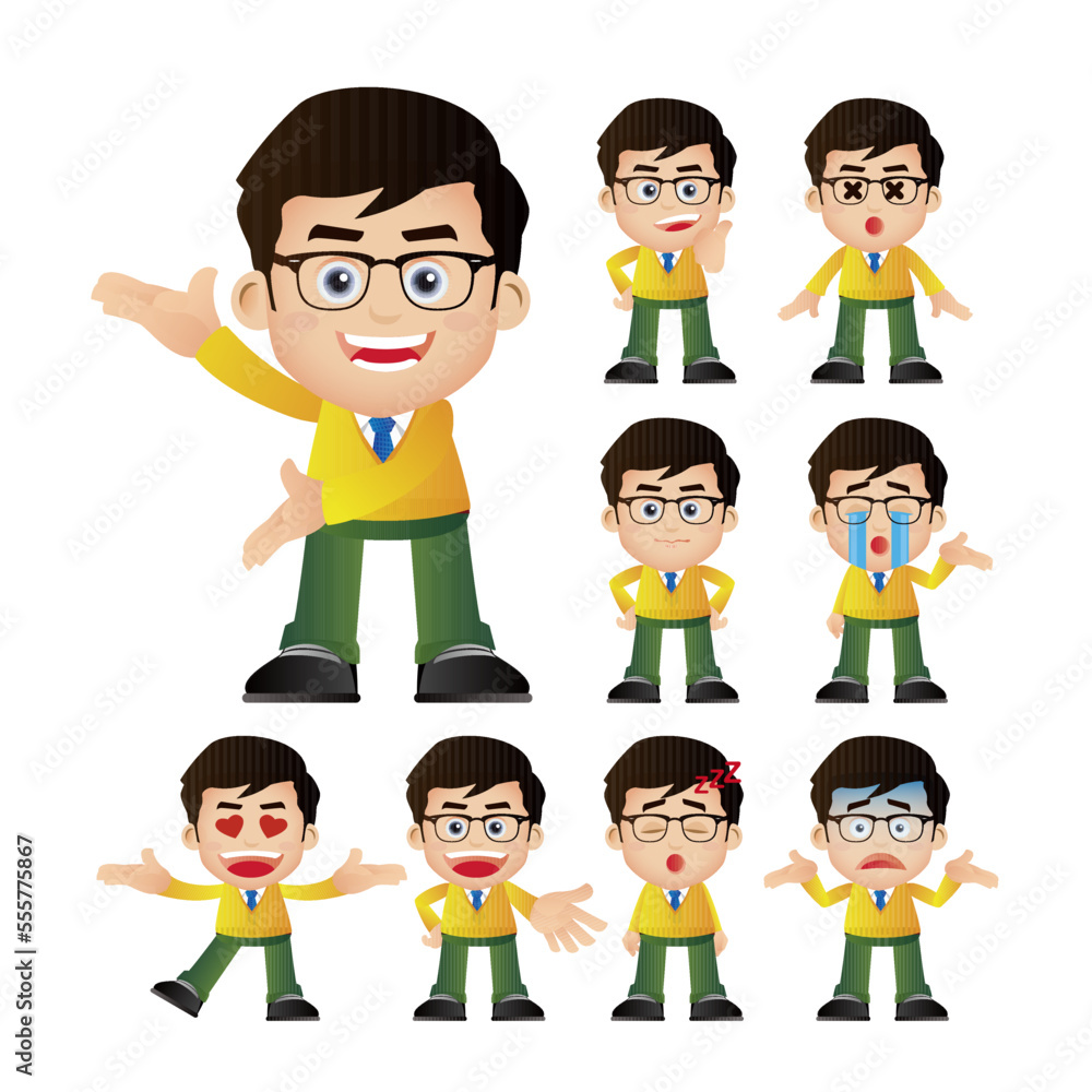 Business people expressions with different faces Business people expressions with different faces