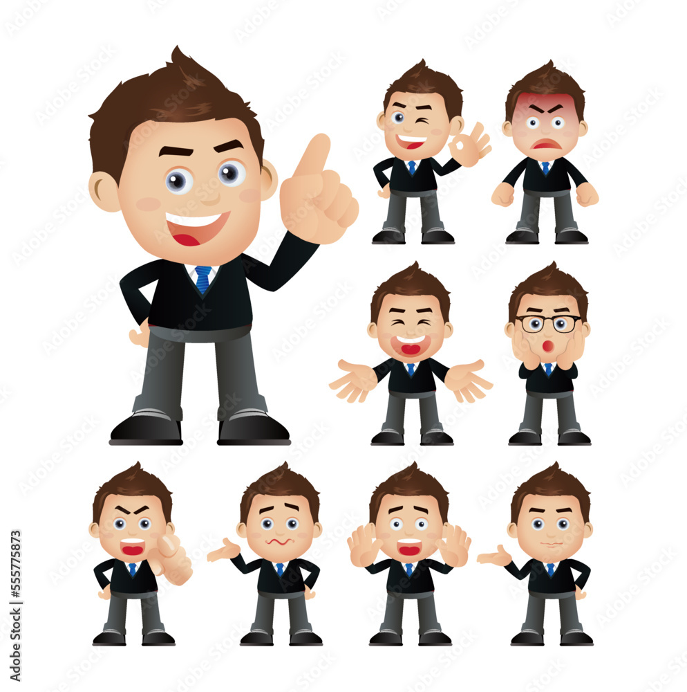 Business people expressions with different faces Business people expressions with different faces