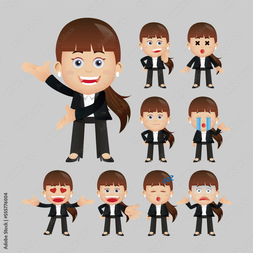 Business people expressions with different faces Business people expressions with different faces
