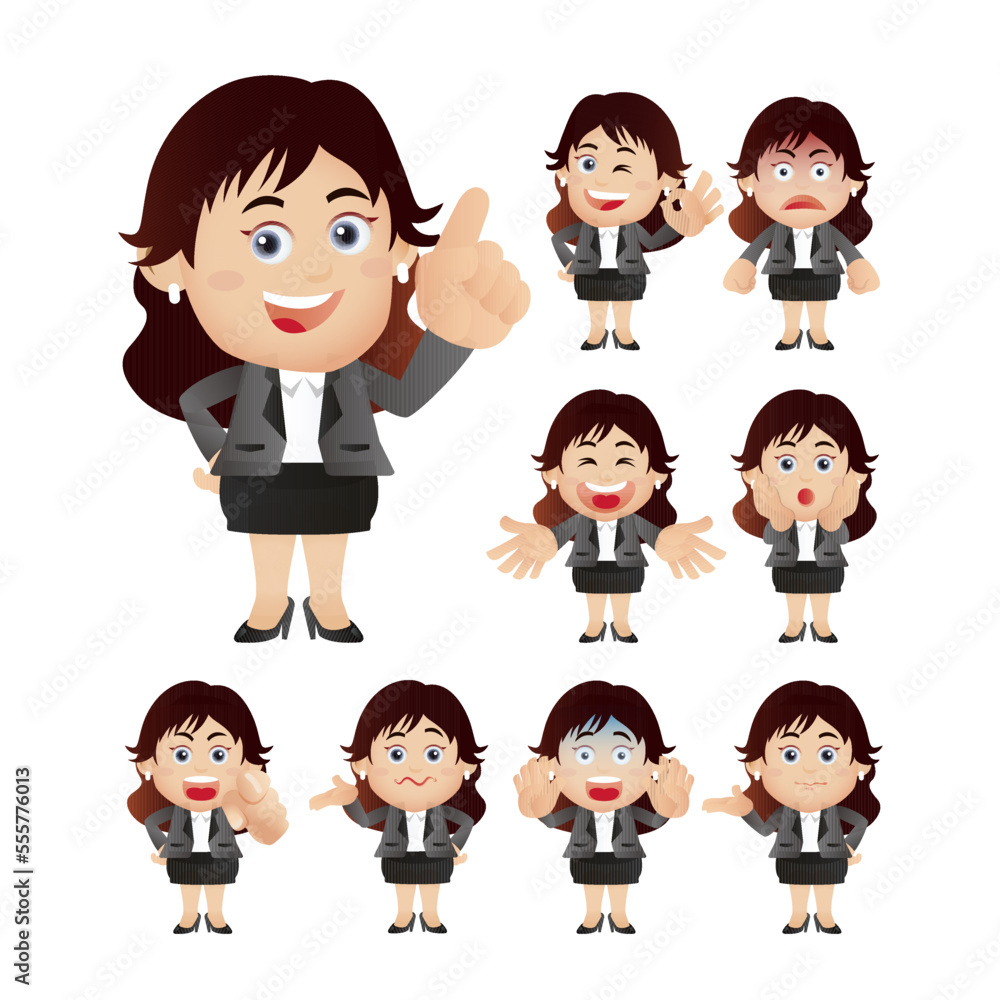 Business people expressions with different faces Business people expressions with different faces