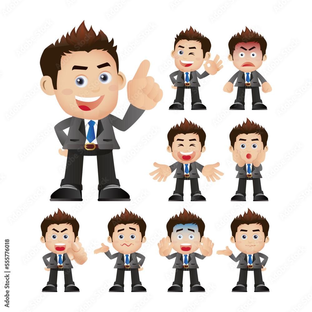 Business people expressions with different faces Business people expressions with different faces