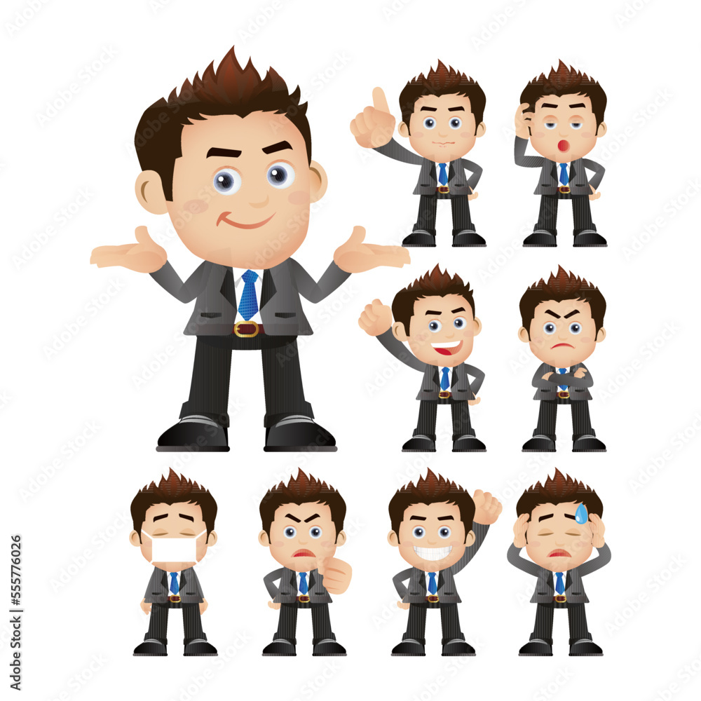 Business people expressions with different faces Business people expressions with different faces