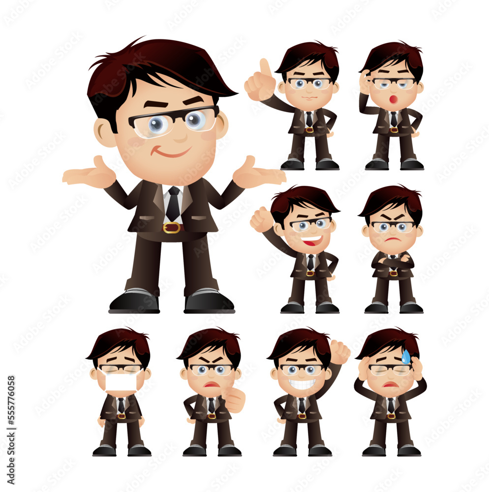 Business people expressions with different faces Business people expressions with different faces