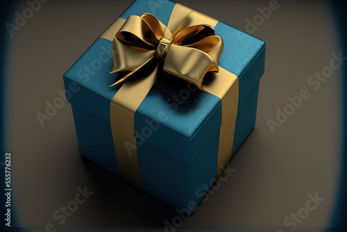 Blue Present Box. Generative AI