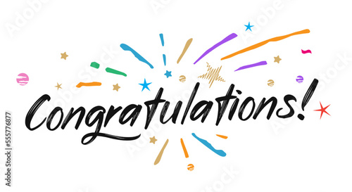 Congratulations. Beautiful greeting card poster, banner