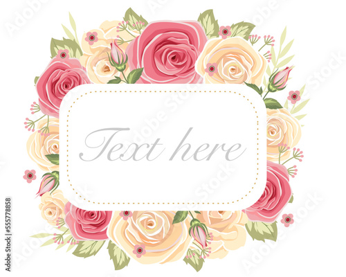 florals design or green leaves wedding concept with floral poster invite vector template for greeting card or invitation design