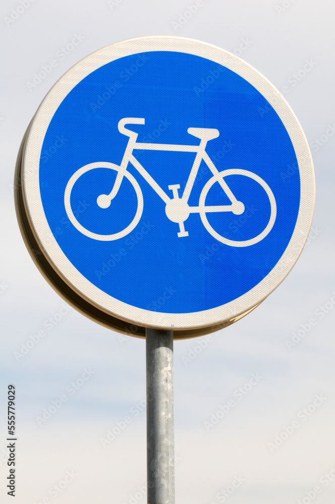Bicycle Use Only Road Sign, Sete, Herault, Languedoc-Roussillon, France Bicycle Use Only Road Sign, Sete, Herault, Languedoc-Roussillon, France
