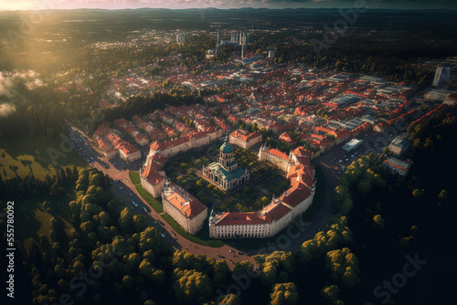 Aerial image of Lithuania's Vilnius. Generative AI