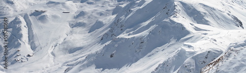 Aerial panorama of ski resort Kaltenbach – Hochzillertal-​Hochfugen and mountains around Tyrol, Austrian Alps photo