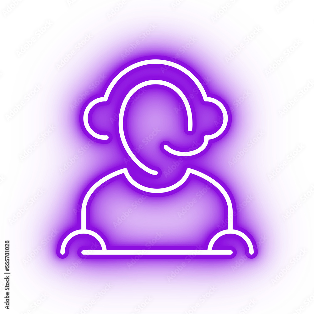 Neon purple gamer, glowing streamer icon on transparent background Neon purple gamer, glowing streamer icon on transparent background