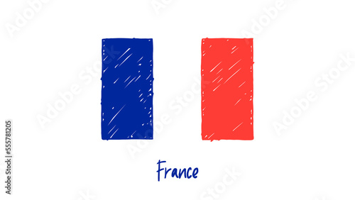 Free Download France National Country Flag Pencil Color Sketch Illustration - GFXLoad