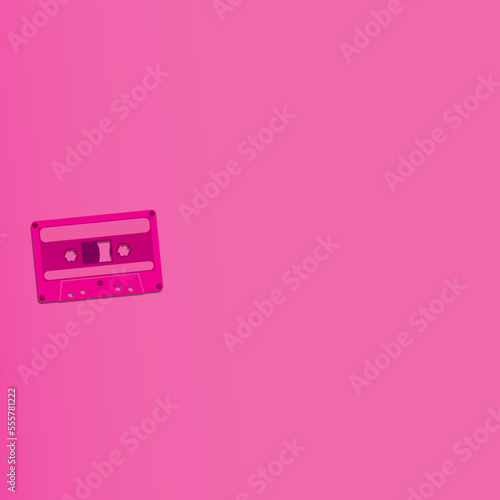 pink cassette tape retro vintage with space for copy
