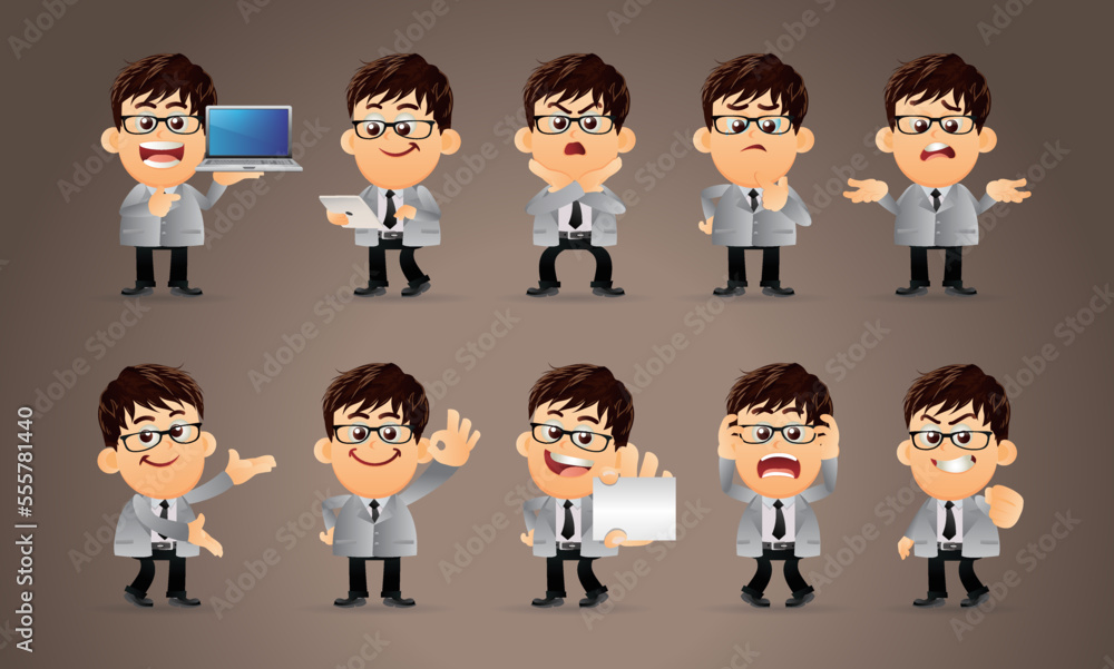 People with different poses. vector