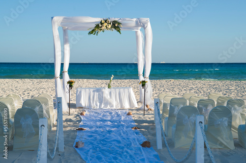 Canopy for Wedding on Beach, Reef Playacar Resort and Spa, Playa del Carmen, Mexico photo