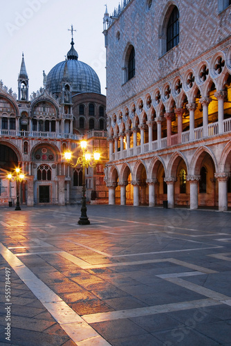 Doge's Palace and St. Mark's Basillica, Veneto, Venice, Italy photo