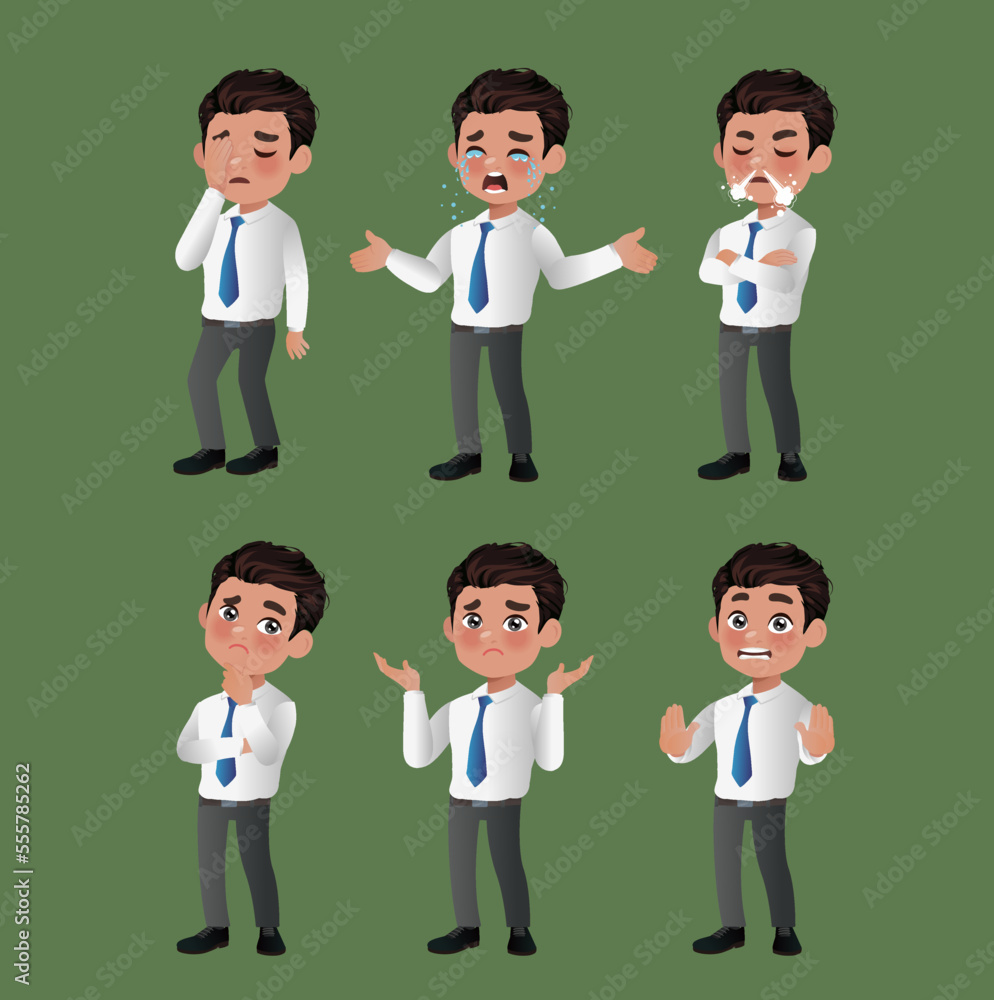 Set of business people with different poses Set of business people with different poses