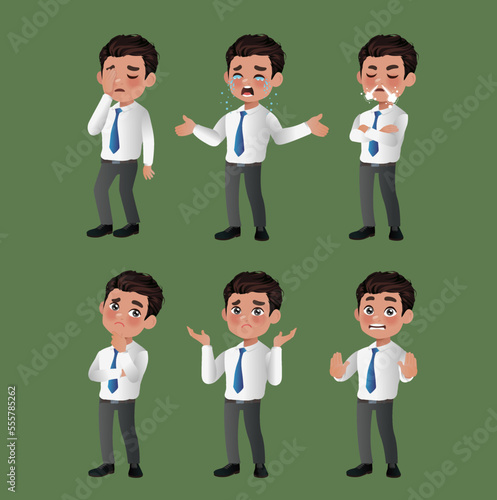 Set of business people with different poses