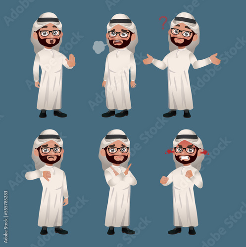 Set of business people with different poses