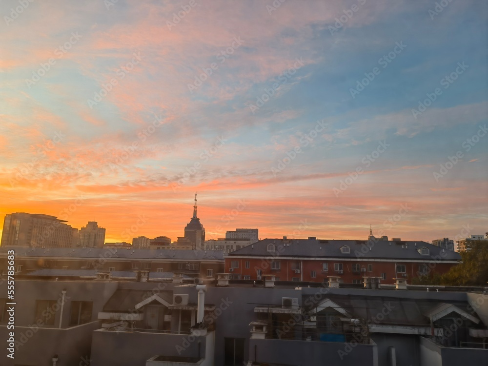 Naklejka premium sunrise in Town