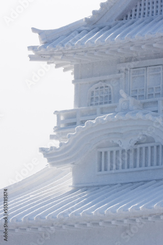 Pagoda Snow Sculpture in Odori Park, Sapporo Snow Festival, Sapporo, Hokkaido, Japan photo