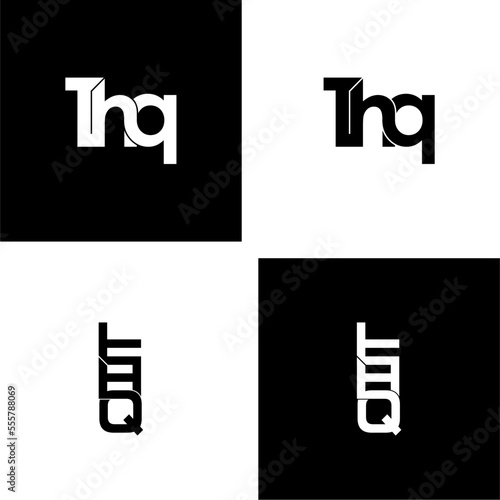 thq letter initial monogram logo design set photo