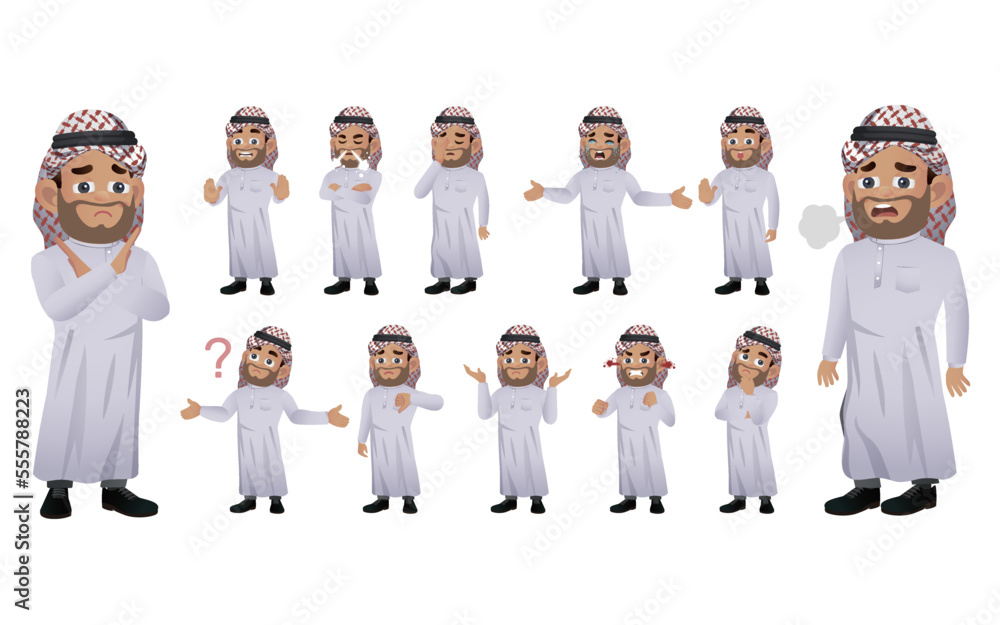 Set of business people with different emotion Set of business people with different emotion