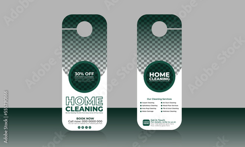 Home cleaning service door hanger design template, hotel knob design, or vector door hanger	