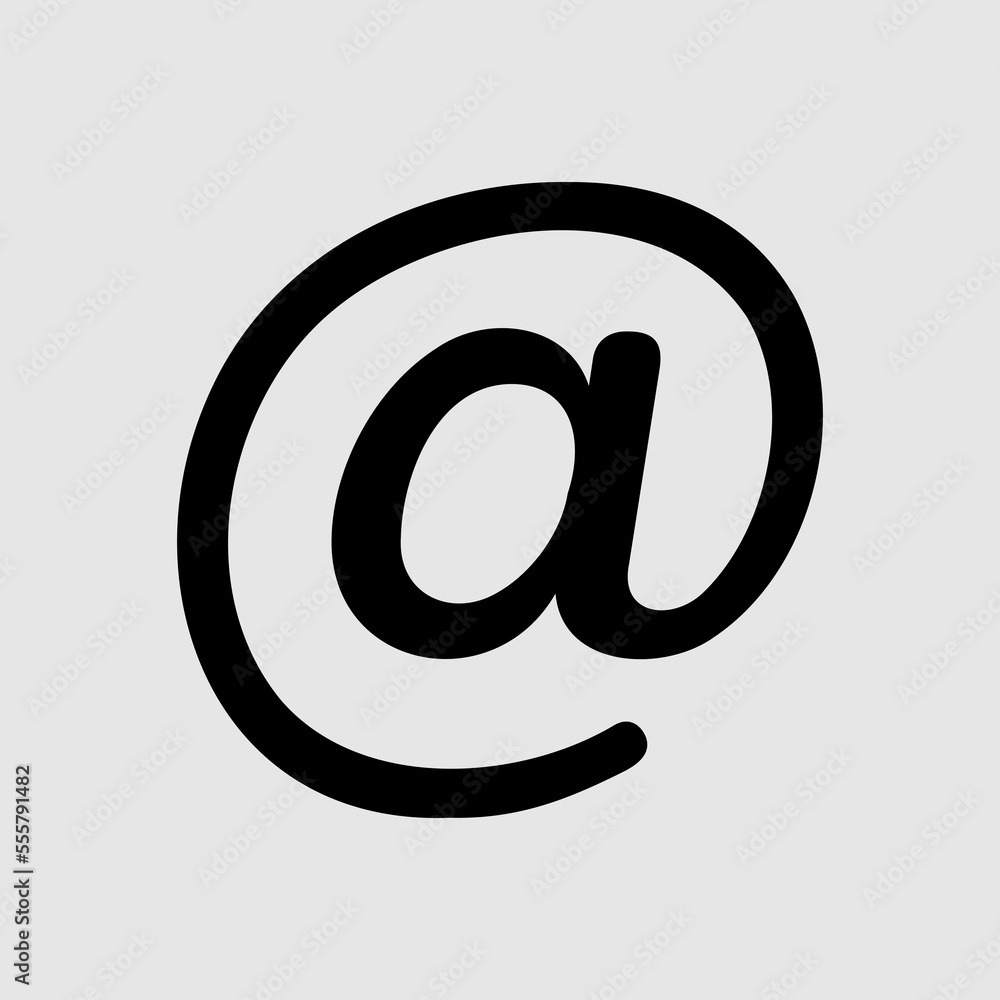 At sign icon in line style, use for website mobile app presentation At sign icon in line style, use for website mobile app presentation
