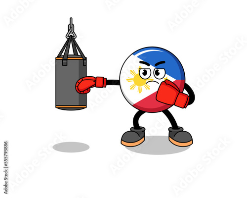 Illustration of philippines flag boxer