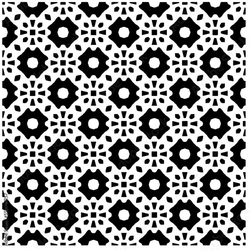 Vector pattern in geometric ornamental style. Black and white abstract background .Seamless repeat pattern.