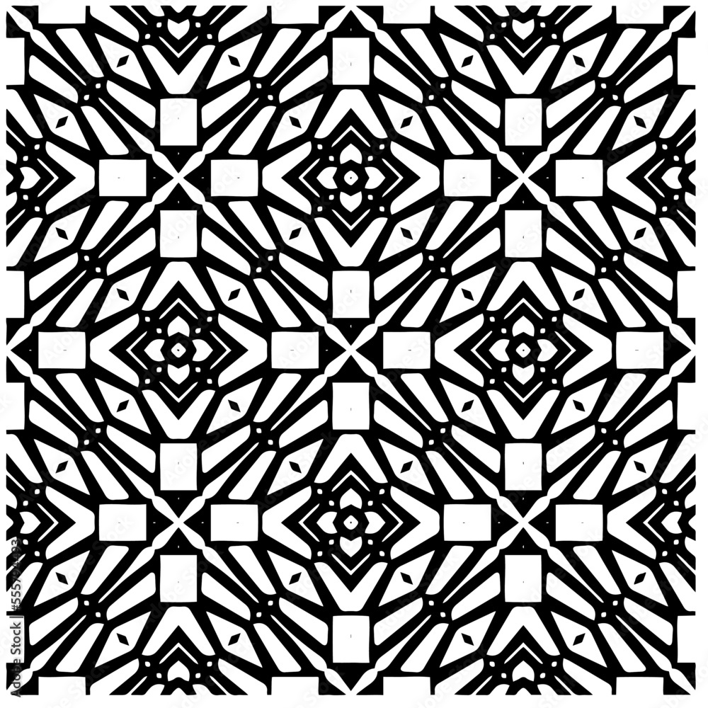 Vector pattern in geometric ornamental style. Black and white abstract background .Seamless repeat pattern. Vector pattern in geometric ornamental style. Black and white abstract background .Seamless repeat pattern.