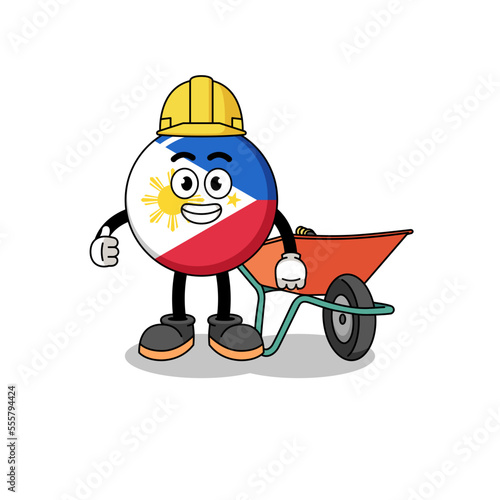 philippines flag cartoon as a contractor