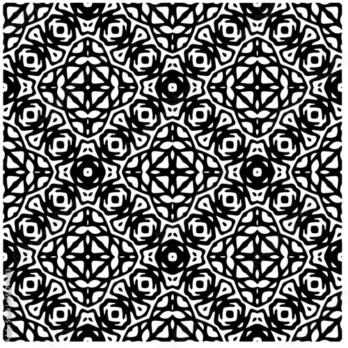 Vector pattern in geometric ornamental style. Black and white abstract background .Seamless repeat pattern.