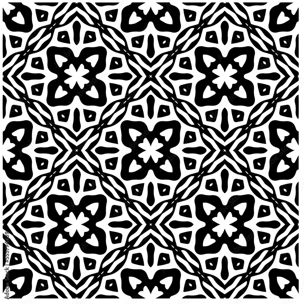 Vector pattern in geometric ornamental style. Black and white abstract background .Seamless repeat pattern. Vector pattern in geometric ornamental style. Black and white abstract background .Seamless repeat pattern.