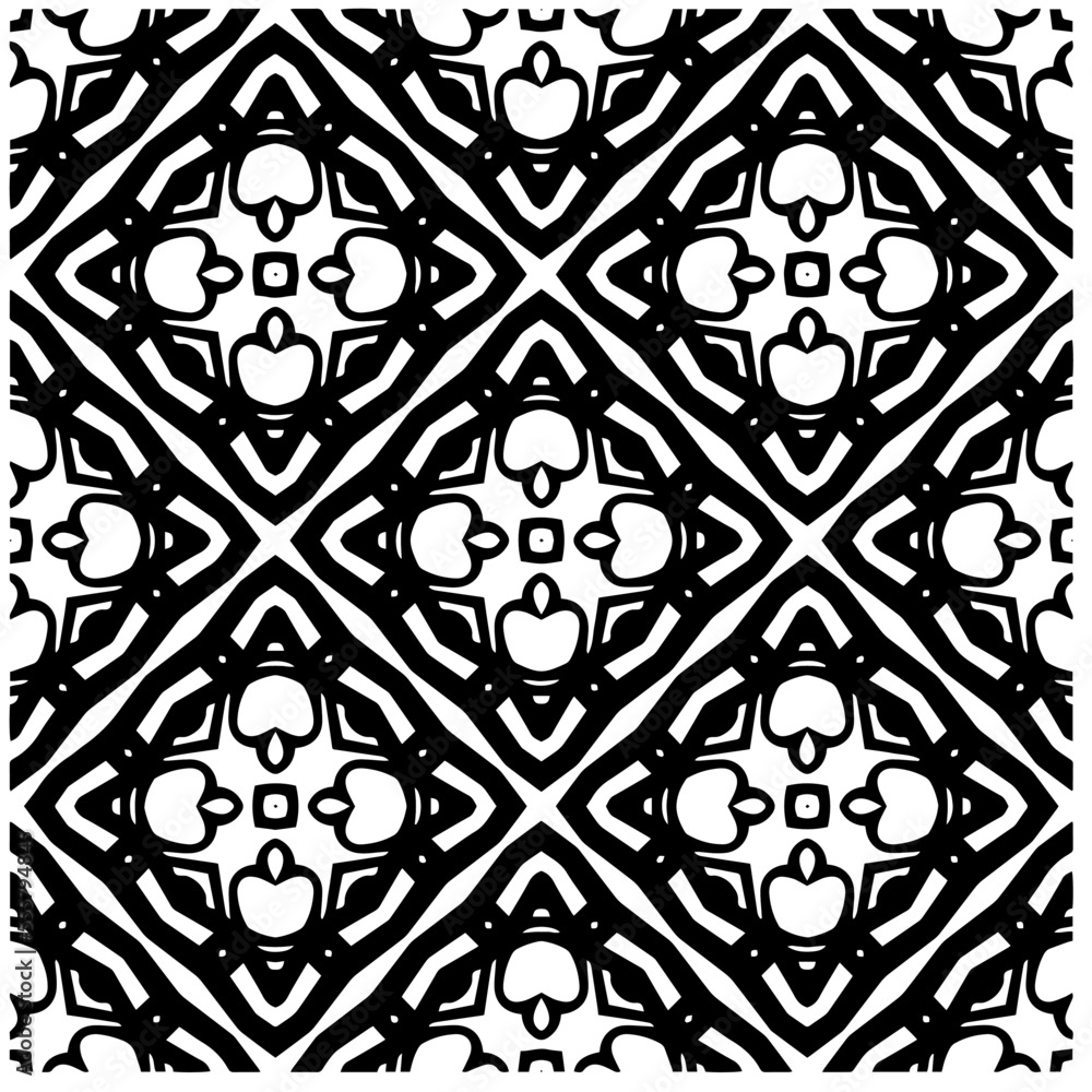 Vector pattern in geometric ornamental style. Black and white abstract background .Seamless repeat pattern. Vector pattern in geometric ornamental style. Black and white abstract background .Seamless repeat pattern.
