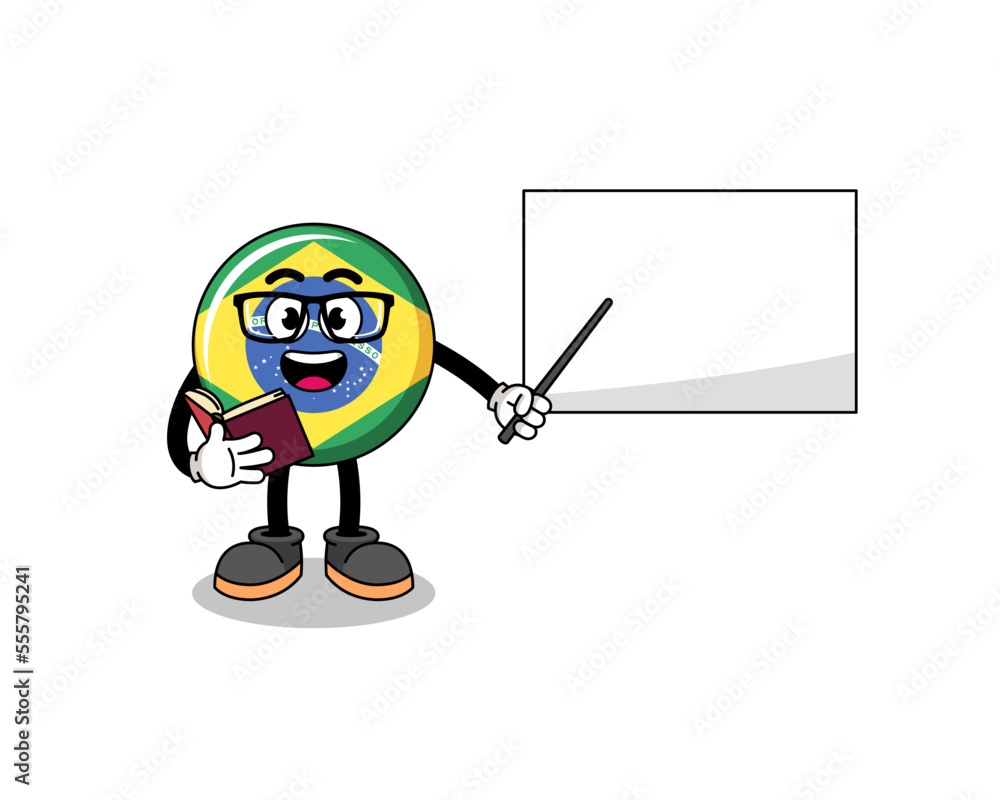 Mascot cartoon of brazil flag teacher Mascot cartoon of brazil flag teacher