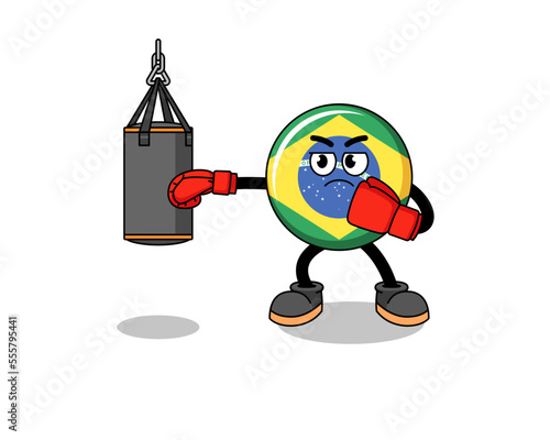 Illustration of brazil flag boxer