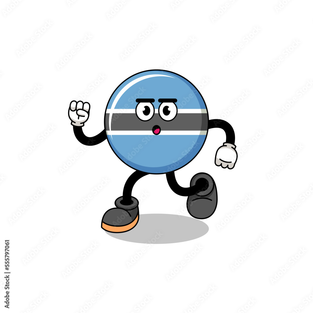running botswana mascot illustration running botswana mascot illustration
