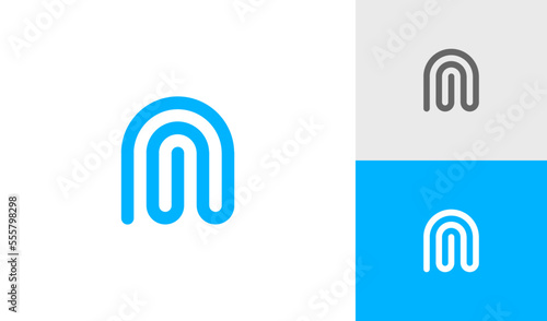 Simple and modern fingerprint logo design vector