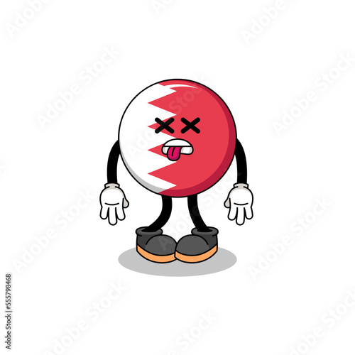 bahrain flag mascot illustration is dead
